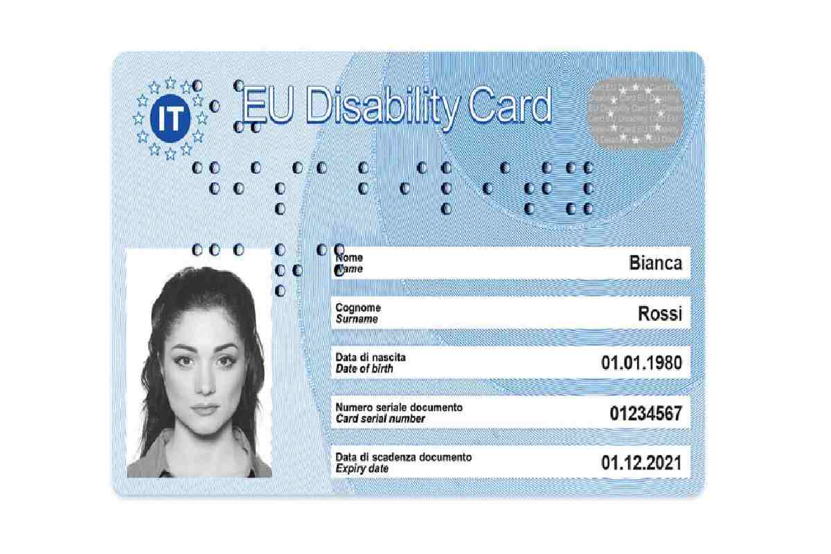 Facsimile della disability card