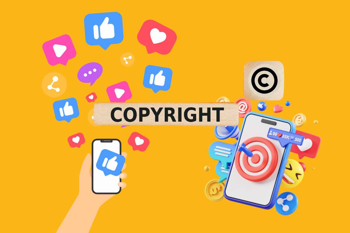 Icone e notifiche social per il Copyright