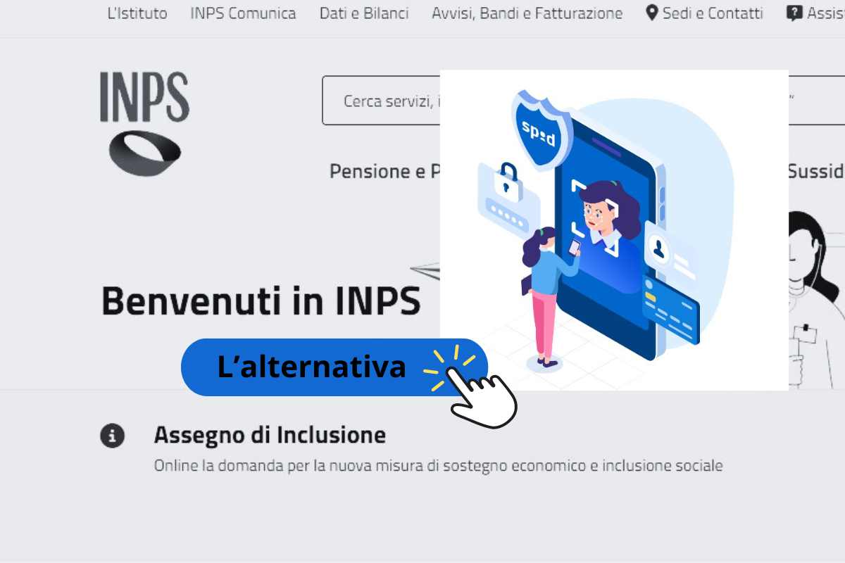 schermata sito INPS