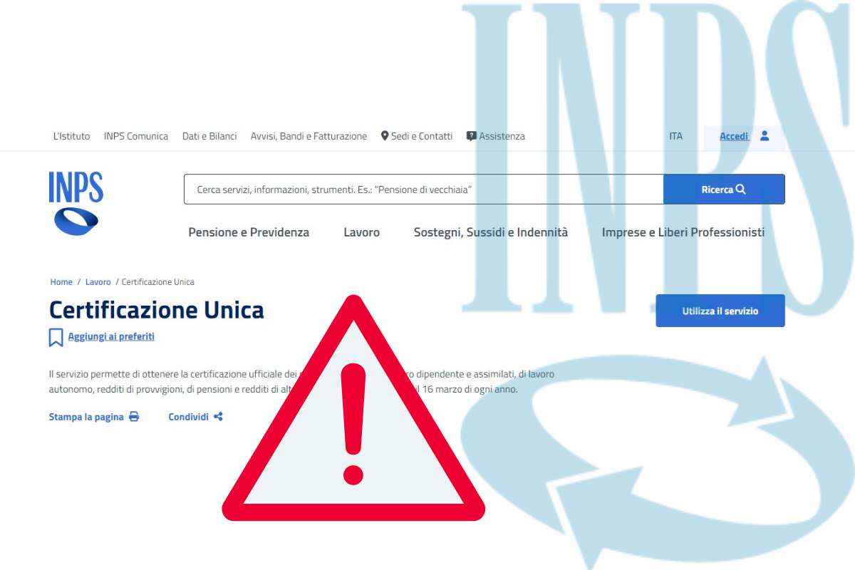 INPS certificazione unica